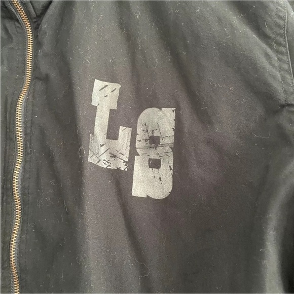 Levi Strauss Large Red Tab Black Bomber Jacket ~ Levi’s Graphic Motorcycle Y2K - Picture 3 of 9